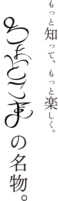 もっと知って、もっと楽しく。ちょっとこまの名物。